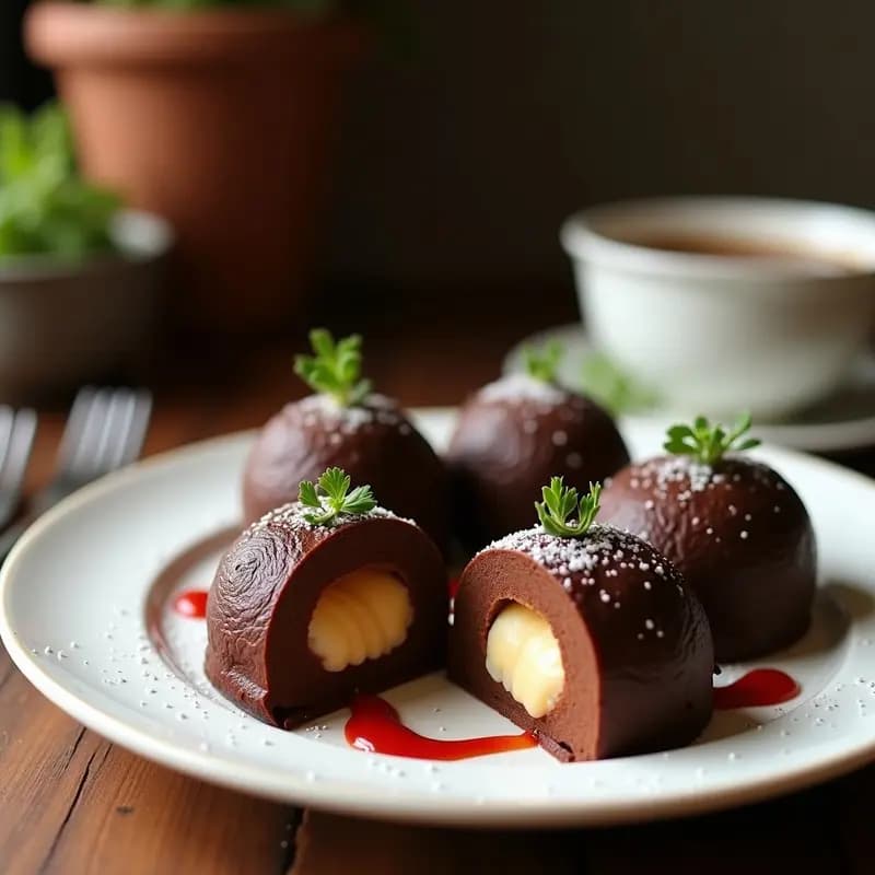 Trufas de Chocolate Rellenas de Brandada de Bacalao: Dulce y salado en un solo bocado