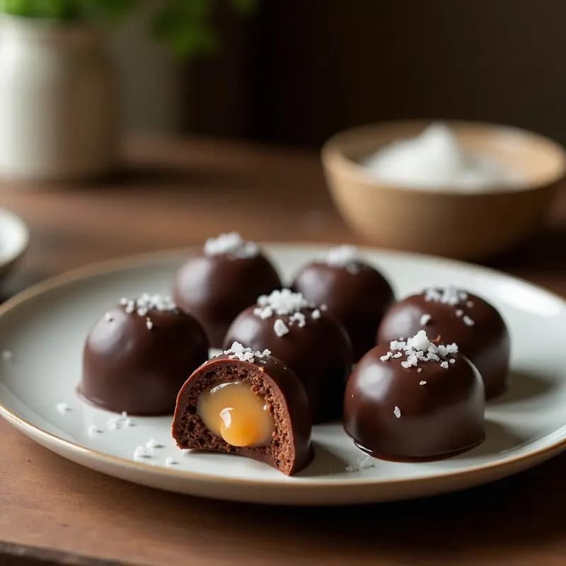 Trufas de Chocolate Rellenas de Caramelo Líquido y Sal Marina: Dulces Adictivos