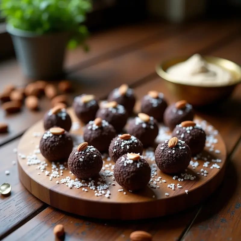 Trufas de Chocolate y Tasneem (Dátiles Medjool): Postre Saudí Sin Lácteos y Sin Horno