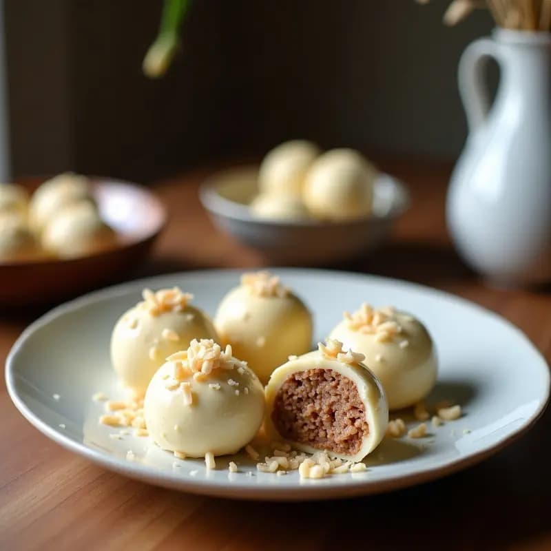 Trufas de Coco y Almendras con Esencia de Vainilla: Postre Keto Overnight