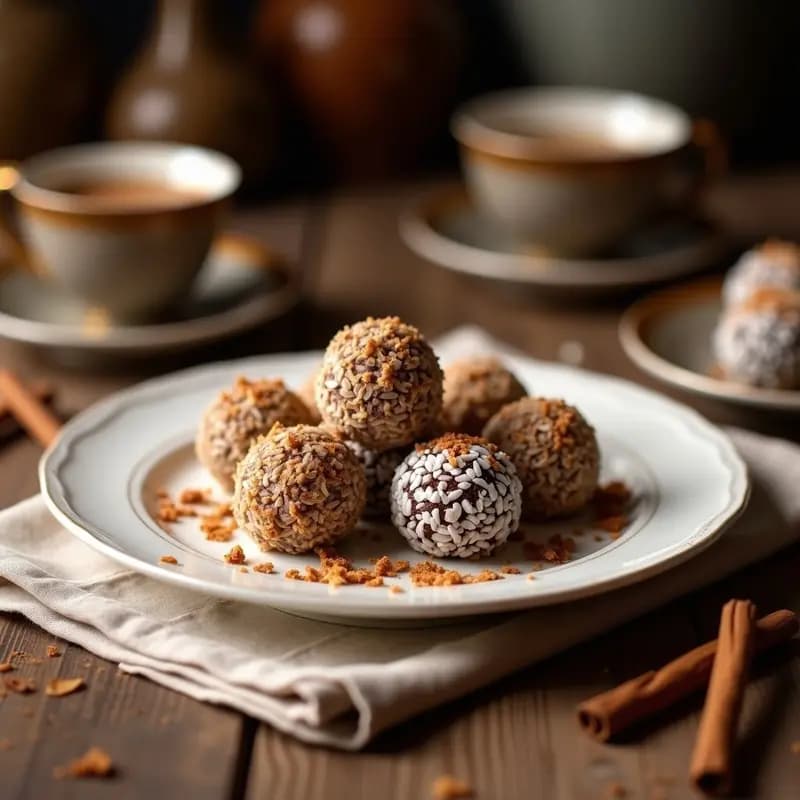 Trufas de Coco y Café con Especias de Canela: Postre Colombiano Sin Azúcar