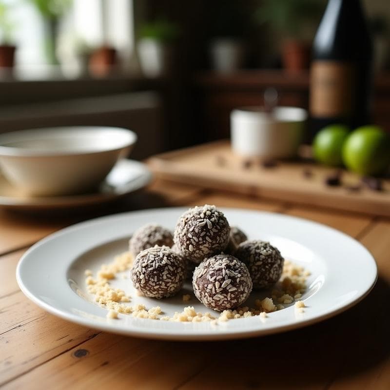Trufas de Coco y Lima con Cubierta de Chocolate 85%: Postre Keto Sin Lactosa