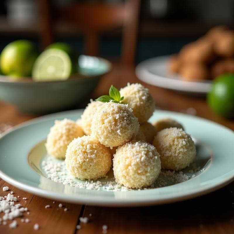 Trufas de Coco y Lima: Postre Sin Azúcar y Sin Horno con Toque Caribeno