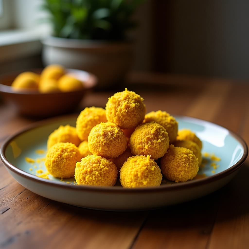 Trufas de Cúrcuma y Coco con Relleno de Dátiles: Snack Antiinflamatorio y Vegano