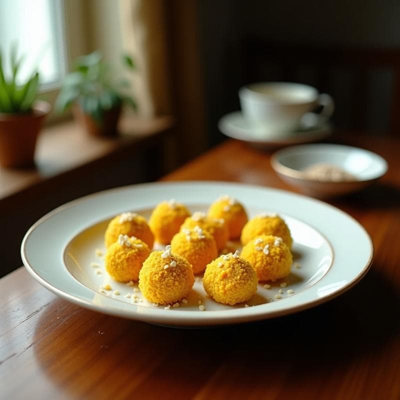 Trufas de Cúrcuma y Coco con Centro Líquido de Jengibre: Postre Antiinflamatorio en 15 Minutos