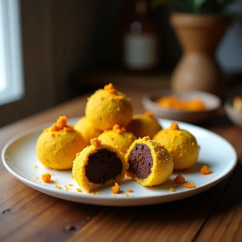 Trufas de Cúrcuma y Coco con Cobertura de Chocolate Negro: Snack Indio Antiinflamatorio