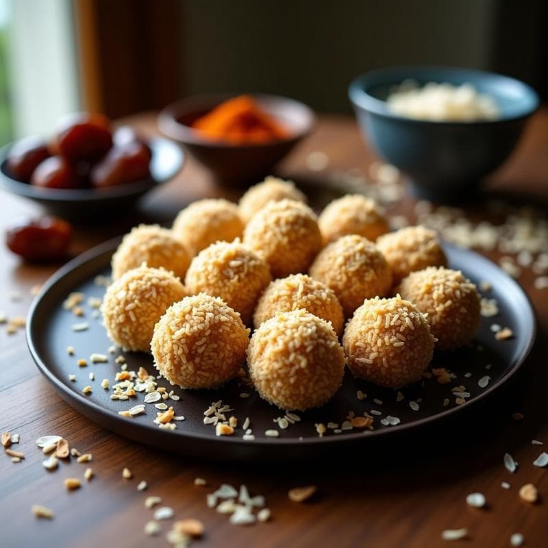 Trufas de Dátiles y Alcachofa con Toque de Azafrán: Postre Dana sin Azúcar