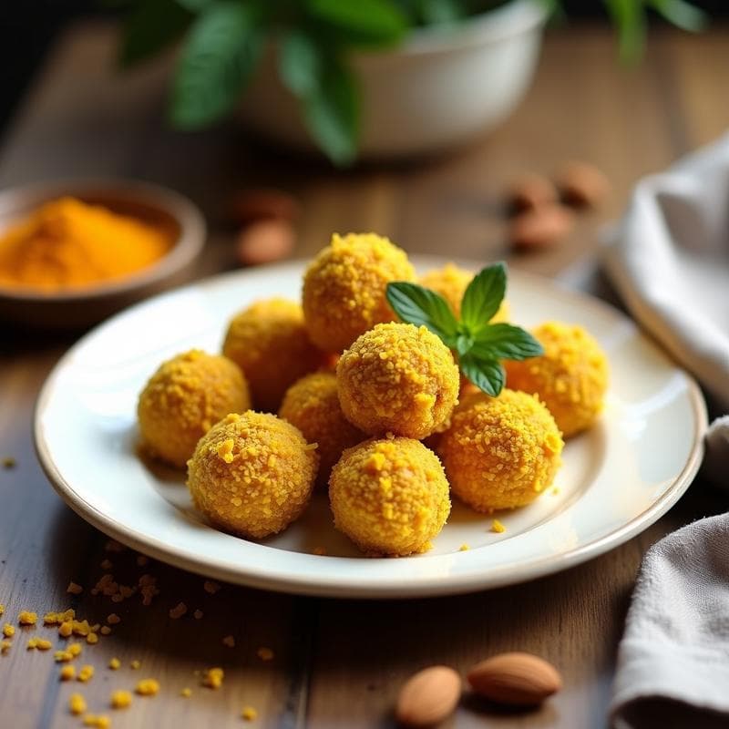 Trufas de Dátiles y Almendras con Cúrcuma: Energéticas Veganas y Antiinflamatorias