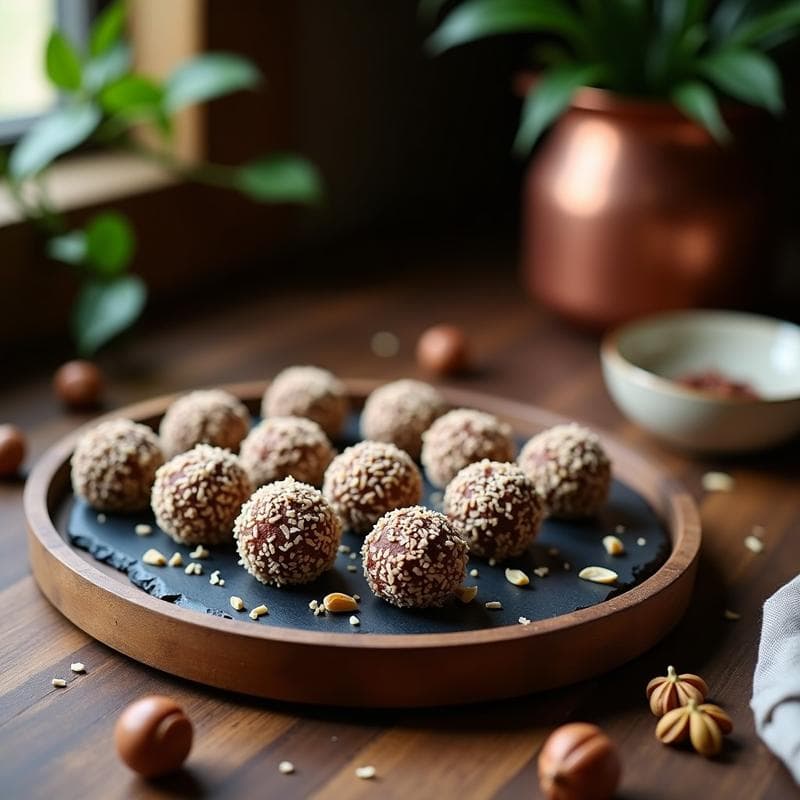 Trufas de Dátiles y Avellanas con Esencia de Cardamomo: Postre Vegano Sin Azúcar