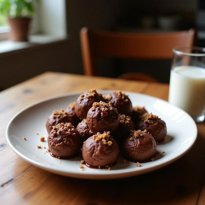 Trufas de Dátiles y Cacahuete con Cobertura de Chocolate 100%: Postre Vegano Sin Azúcar