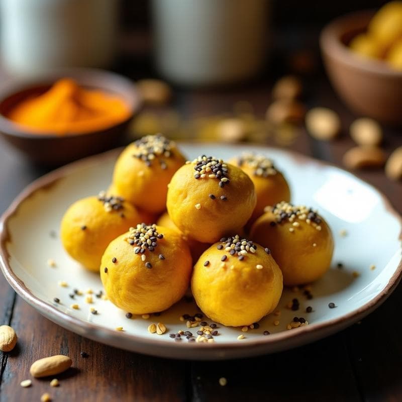Trufas de Dátiles y Cacahuete con Cúrcuma: Postre Energético Sin Azúcar y Sin Horno