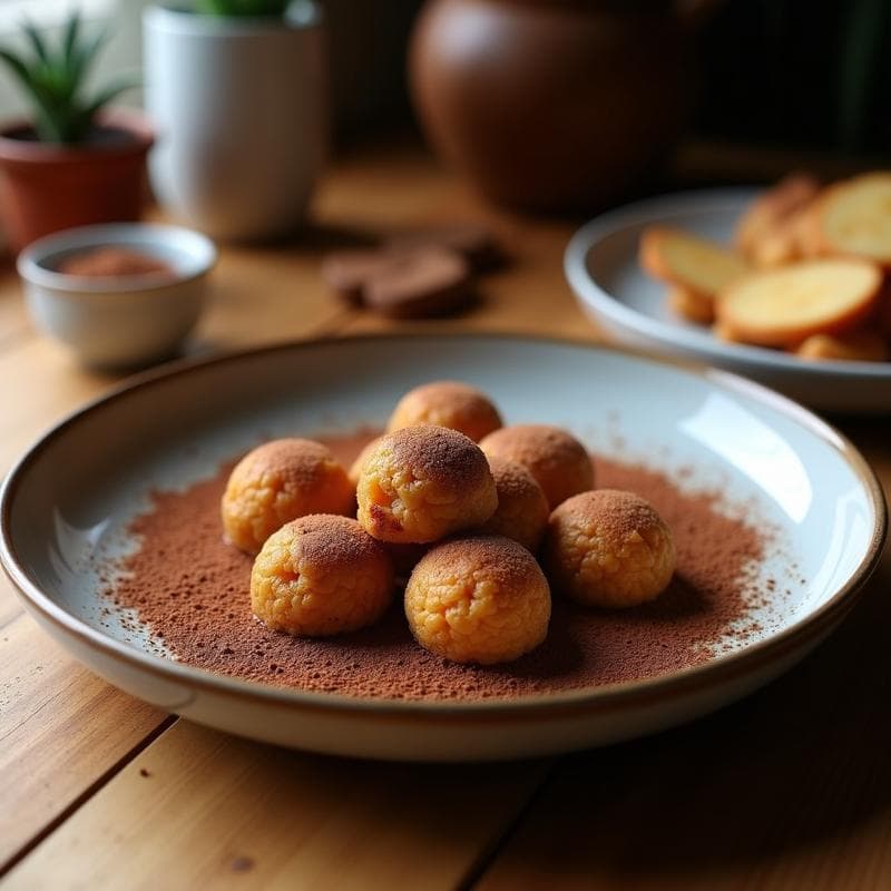 Trufas de Dátiles y Cacao con Relleno de Almendra: Postre Sin Azúcar y Crujiente en el Exterior