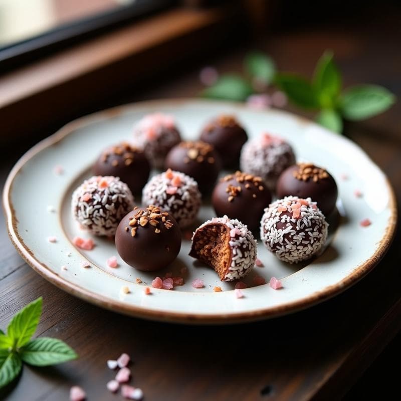 Trufas de Dátiles y Cacao con Sal del Himalaya: Postre Vegano y Energético