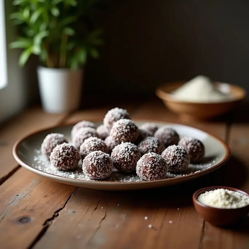 Trufas de Dátiles y Coco con Cacao: Snack Egipcio Sin Azúcar y Rico en Fibra