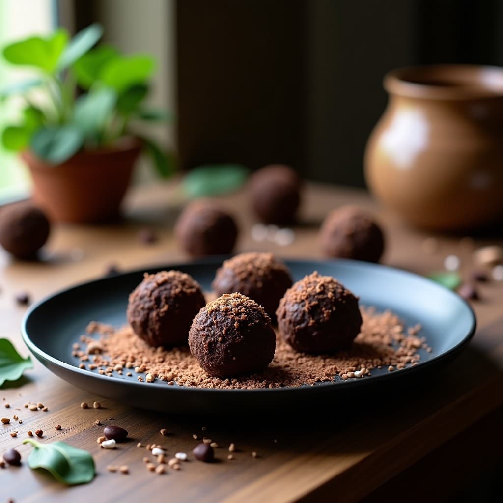 Trufas de Maca Andina y Cacao: Postre Peruano Energizante Sin Horno