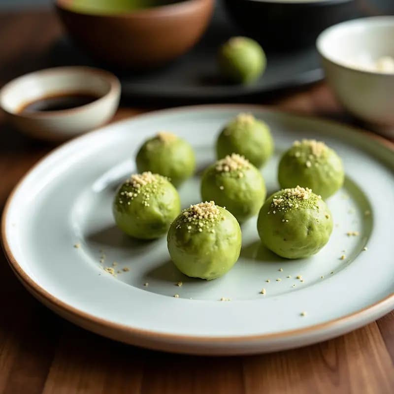 Trufas de Matcha y Coco: Postre Japonés Keto con Grasas Saludables