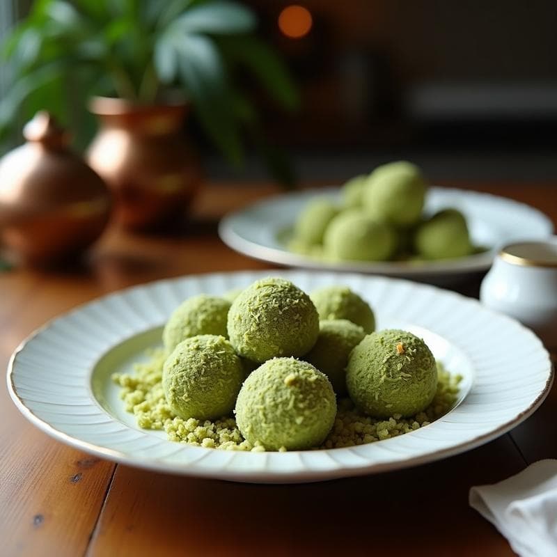 Trufas de Matcha y Coco Rallado: Postre Japones Sin Azúcar en 3 Ingredientes