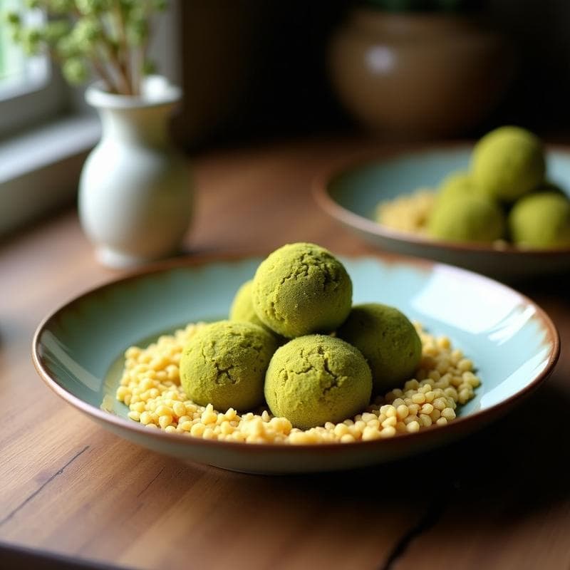 Trufas de Matcha y Cúrcuma con Revestimiento de Coco: Postre Antioxidante Sin Azúcar