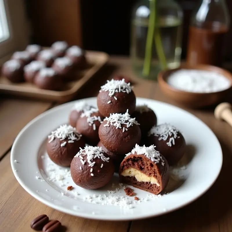 Trufas de Nutella y Galletas María Empanizadas con Coco Rallado: Postre de Infancia con Toque Adulto