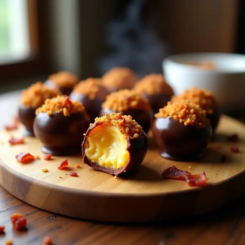 Trufas de Queso Cheddar y Bacon Rellenas de Chocolate: Snack que Engancha desde el Primer Bocado