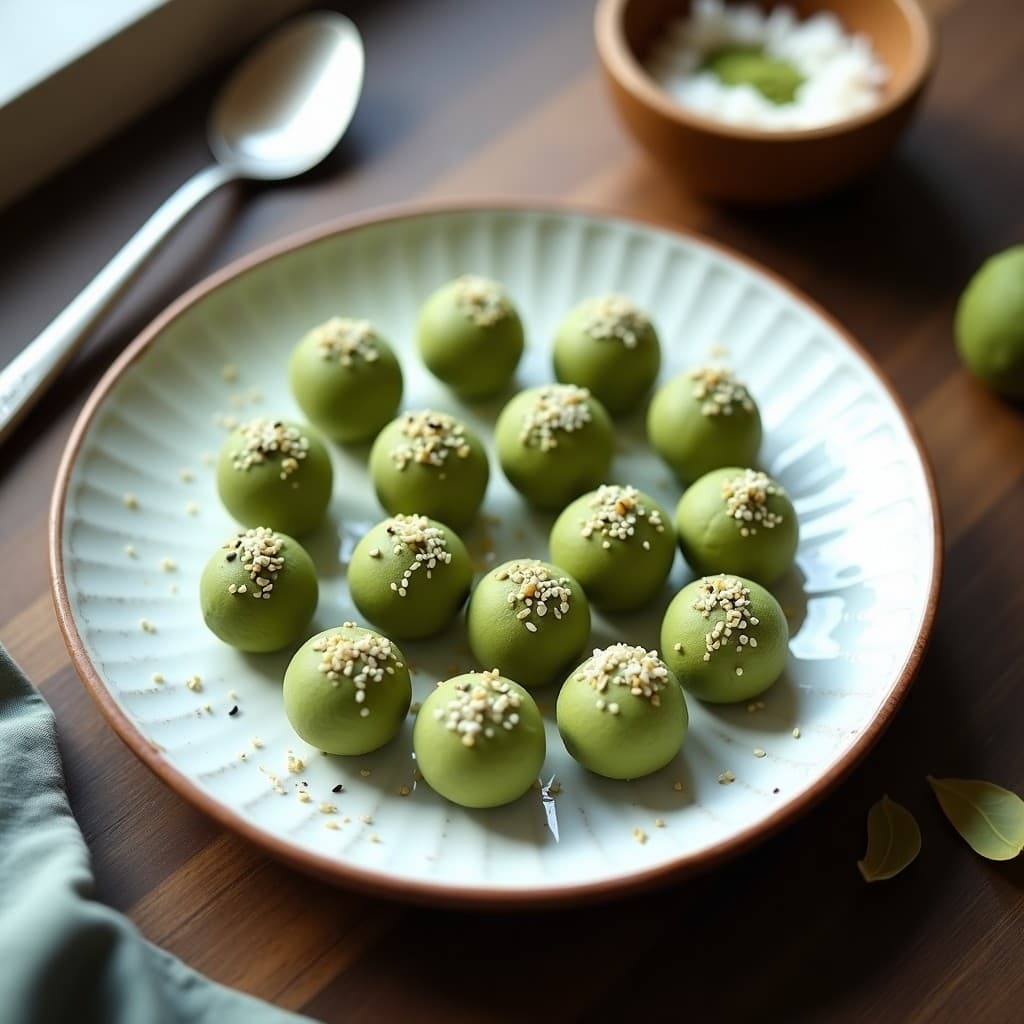 Trufas de Queso de Macadamia y Matcha: Snack Saludable con Toque Japonés