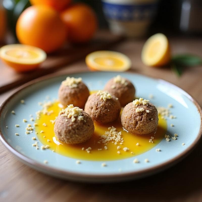 Trufas de Tahini y Naranja Sanguina: Postre Mediterráneo Sin Azúcar en 15 Minutos