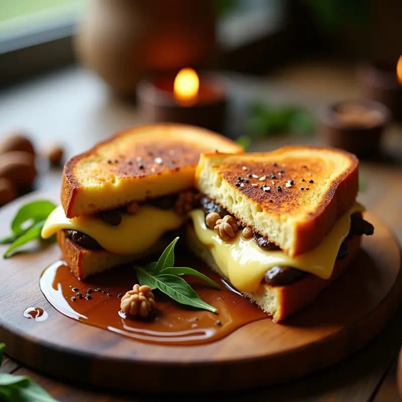 Truffle Grilled Cheese: Sándwich Gourmet con Queso Trufado y Pan de Brioche