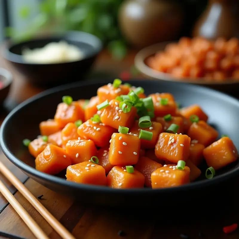Ttakbokki de Champiñones y Queso Vegano: Receta Coreana Picante en Airfryer