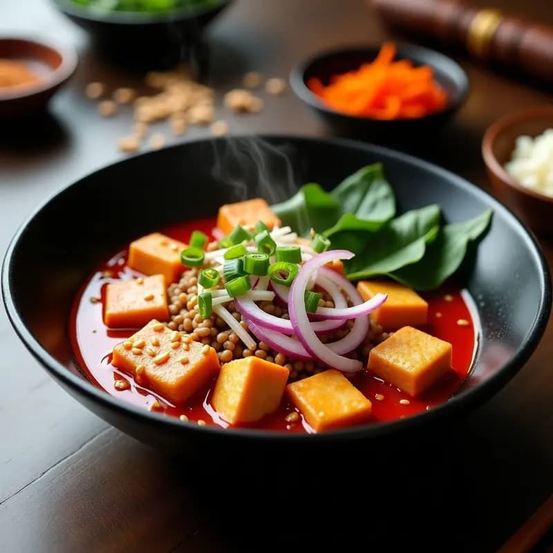 Tteokbokki Coreano con Tofu y Salsa Gochujang: Receta Picante y Keto