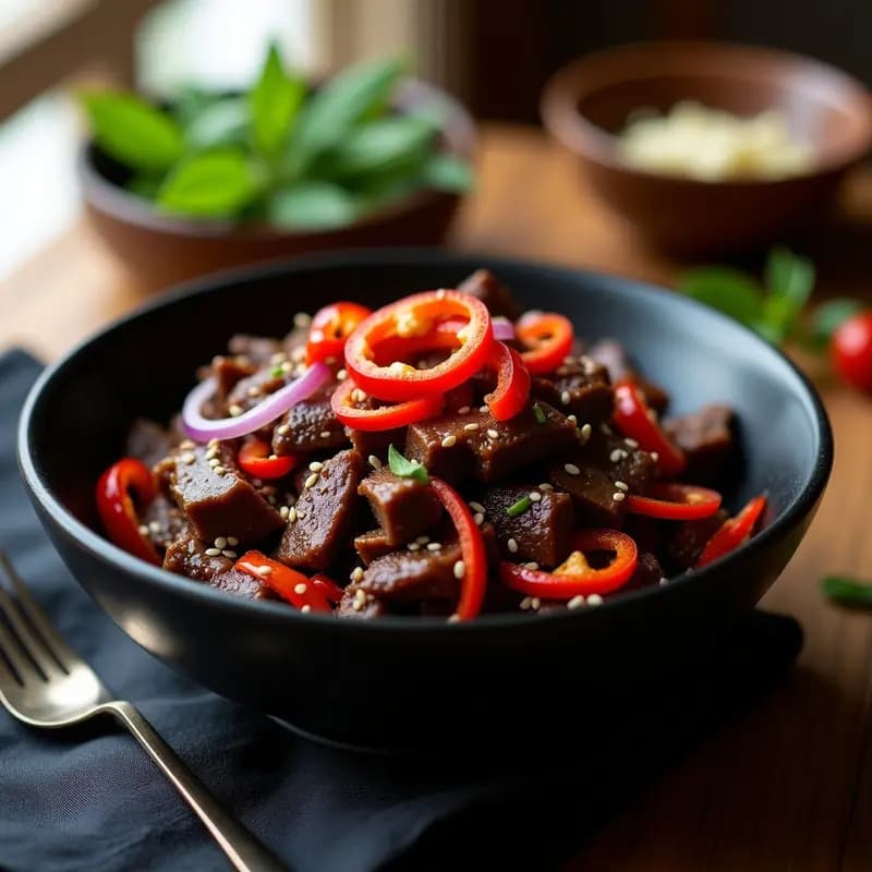 Ttik Toki de Res con Salsa de Soja y Ajo: Receta Coreana Picante en Sartén