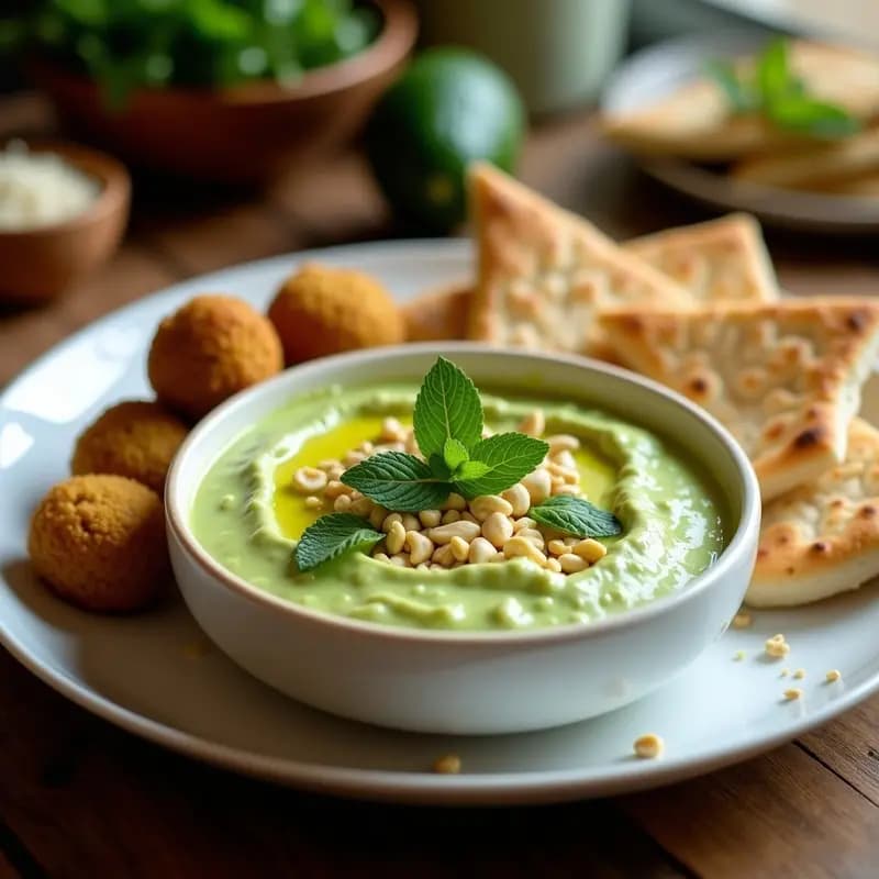 Tzatziki de Aguacate y Mentas: Salsa Griega para Falafel y Pan de Pita