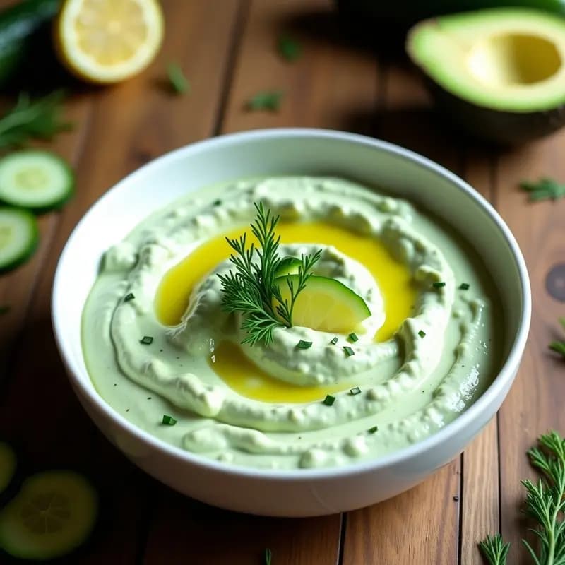 Tzatziki de Pepino y Aguacate: Dip Griego Sin Lactosa con Eneldo y Limón