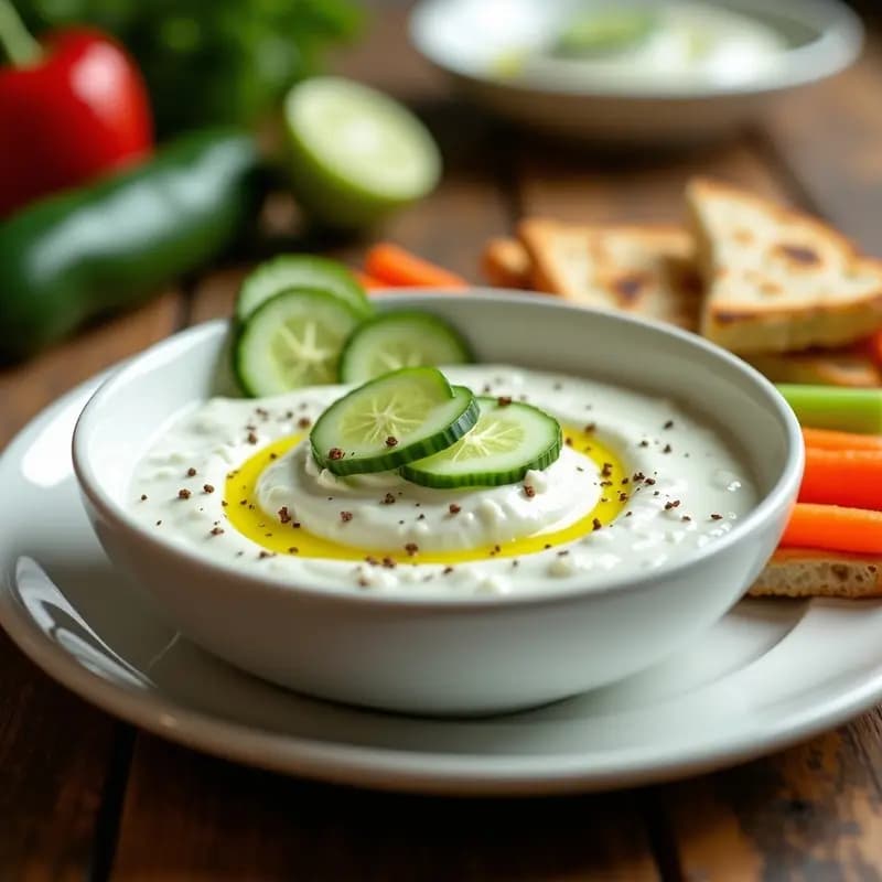 Tzatziki Griego con Pepino y Ajo: Salsa Fría para Acompañar Carnes