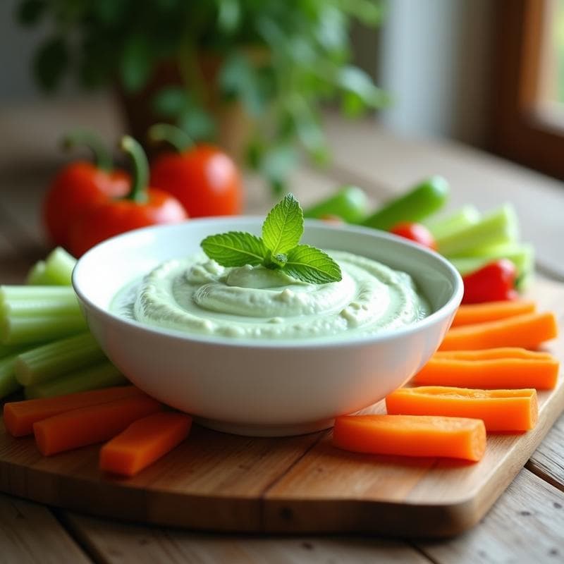 Tzatziki de Pepino y Menta con Crudités: Receta Griega Sin Lácteos y Ultra Fresca