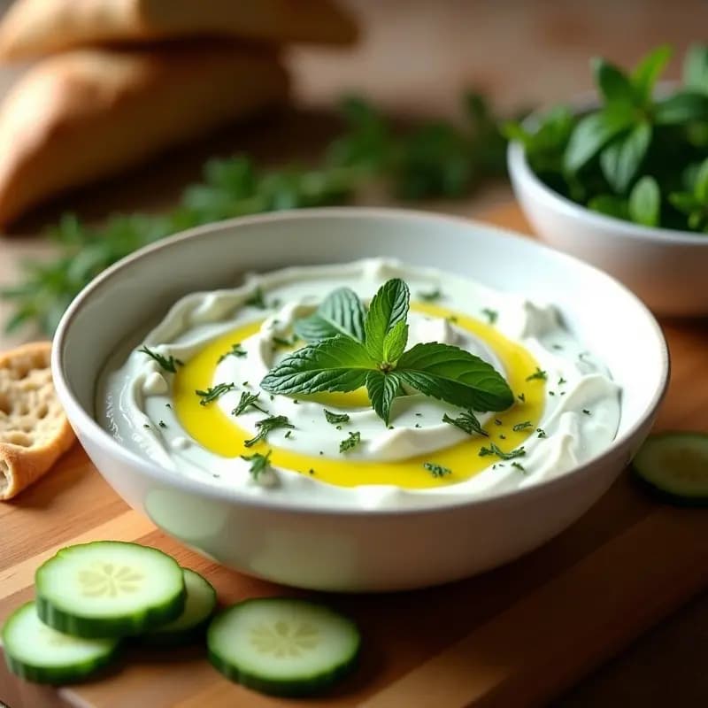Tzatziki de Pepino y Yogur Griego con Aceite de Oliva Virgen: Entrante Griego Fresco y Keto