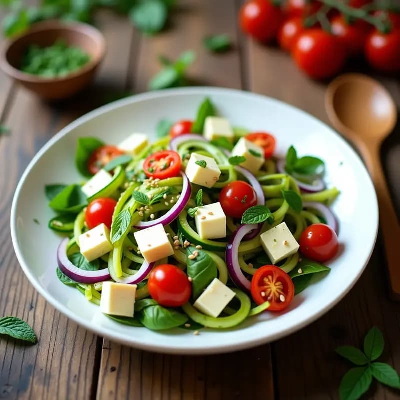 Tzibir de Calabacín y Queso paneer: Ensalada Kirguisa Fresca y Crujiente en 15 Minutos