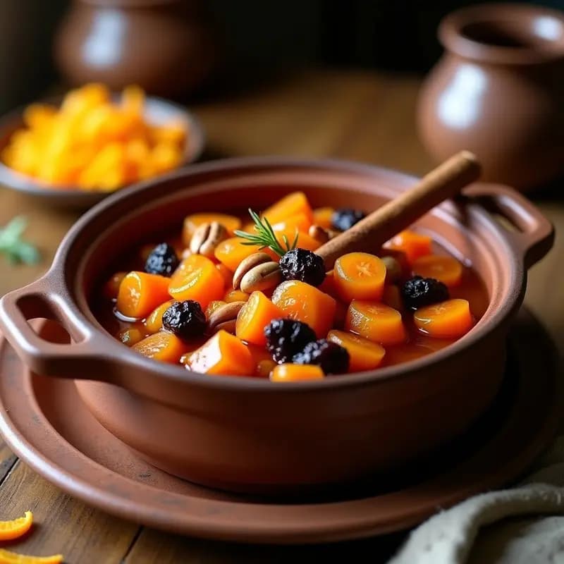 Tzimmes de Zanahoria y Pasas: Postre Judío Tradicional Sin Azúcar