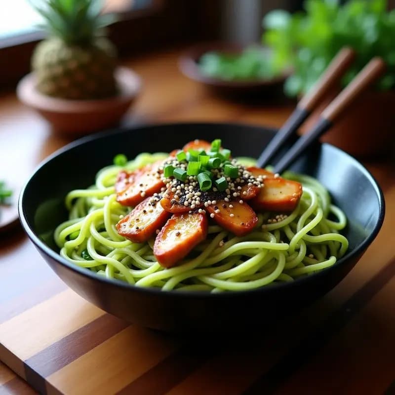Udon de Calabacín y Sésamo: Receta Japonesa Keto con Salsa Teriyaki