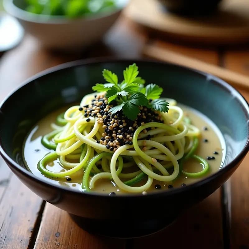 Udon de Fideos de Calabacín y Sésamo: Receta Japonesa Low-Carb y Sin Harina