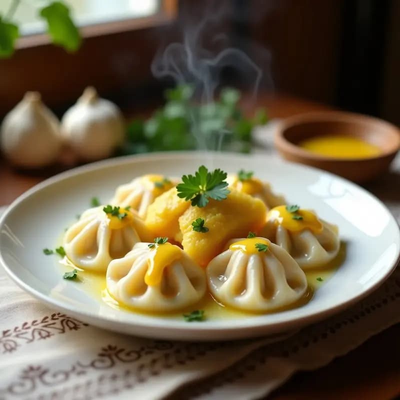 Vareniki Ucranianos de Patata y Queso: Empanadillas al Vapor con Mantequilla de Ajo