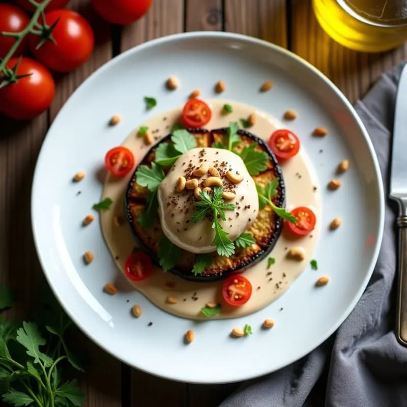Vitello Tonnato de Berenjena Asada: Receta Italiana Vegana con Toque Moderno