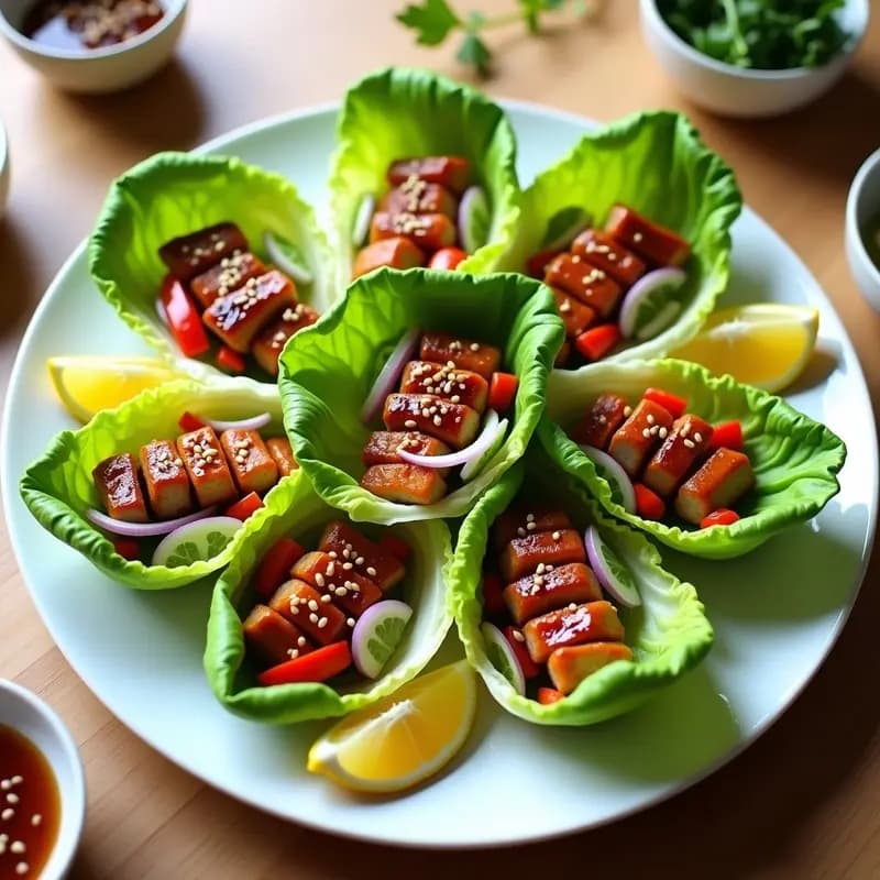 PWhoa Rolls de Lechuga con Pollo Teriyaki: Receta Corea-Japonesa Ligera