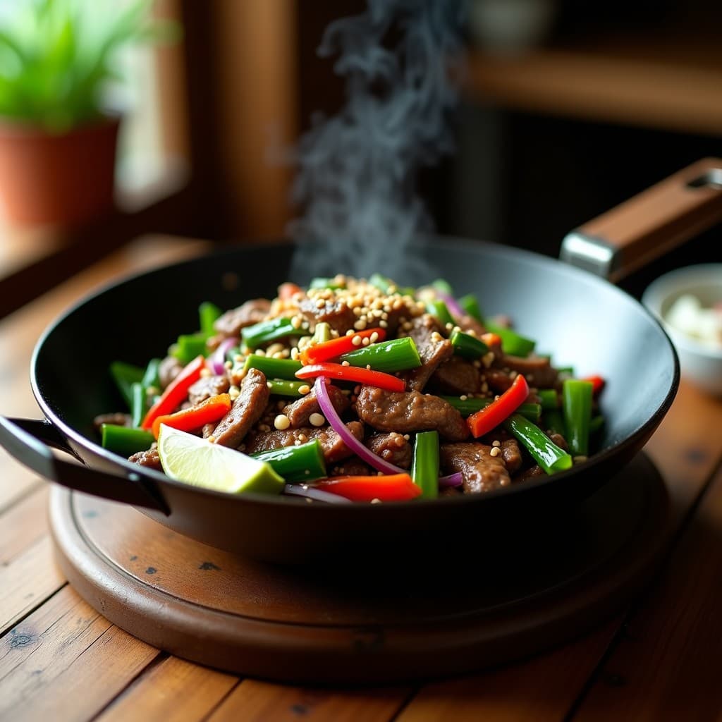 Wok de Bok Choy y Ternera con Salsa de Tamarindo: Receta Tailandesa Rápida y Baja en Calorías