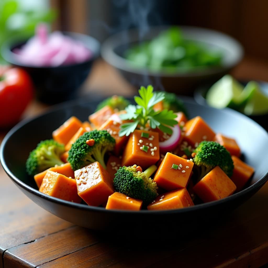 Wok de Brócoli y Tempeh con Salsa de Tamarindo y Chile: Receta Indonesa en 20 Minutos