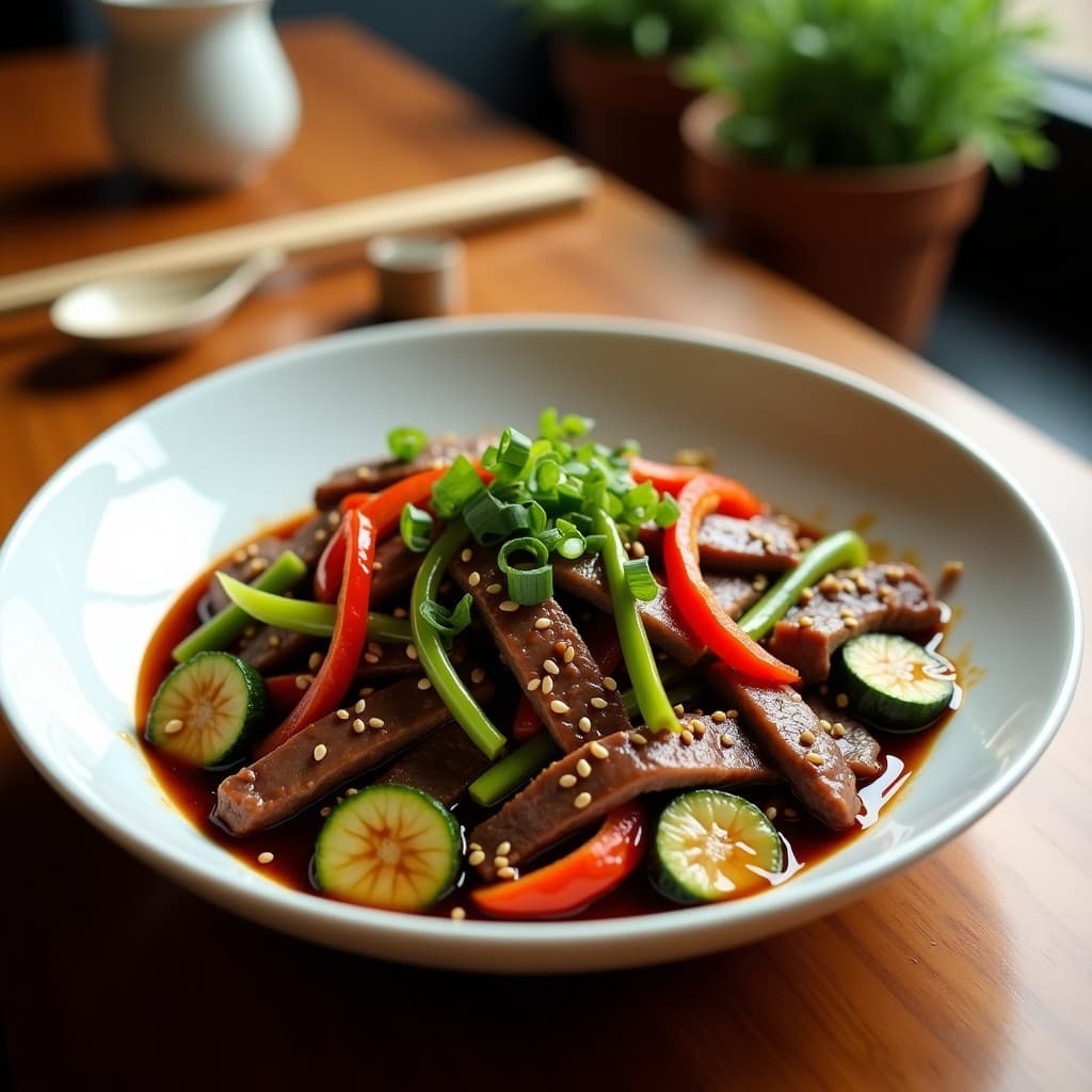 Wok de Calabacín y Ternera con Salsa Teriyaki Sin Azúcar: Receta China Baja en Calorías