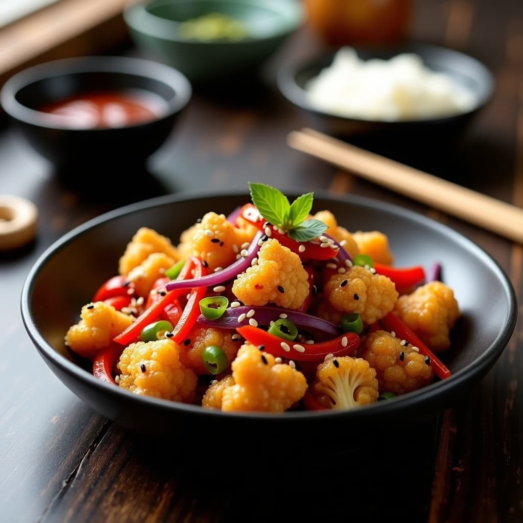 Wok de Coliflor y Anacardos con Salsa Teriyaki: Receta Vegetariana en Airfryer