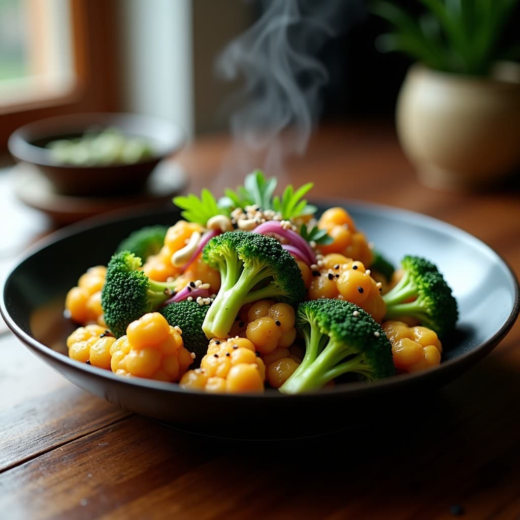 Wok de Coliflor y Brócoli con Salsa de Ostiones Veganos: Receta China Low Carb en 15 Minutos