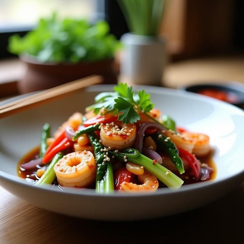 Wok de Garnelen con Bok Choy y Salsa de Ostras Vegana: Receta Tailandesa en 20 Minutos