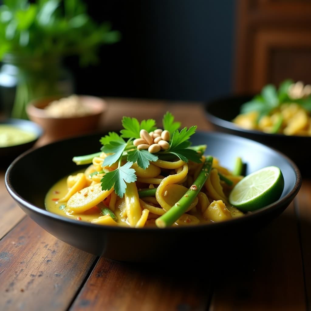 Wok de Jackfruit Verde y Brotes de Bambú: Receta Tailandesa Vegana en Airfryer