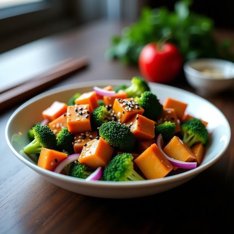 Wok de Tempeh y Brócoli con Salsa Teriyaki Casera: Receta Vegana en 15 Minutos